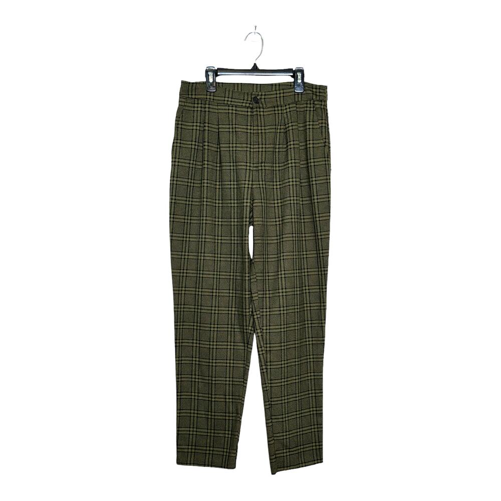 Forever 21 green pleated high waisted pants size Large